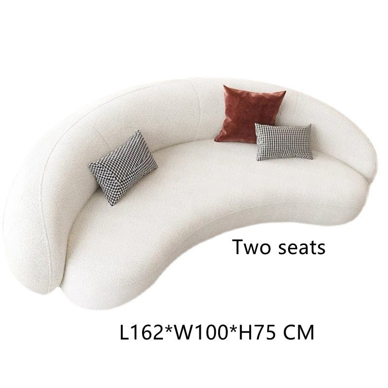 Couch Home Furniture Arc Combination Special-Shaped Lamb Cashmere Studio Couches