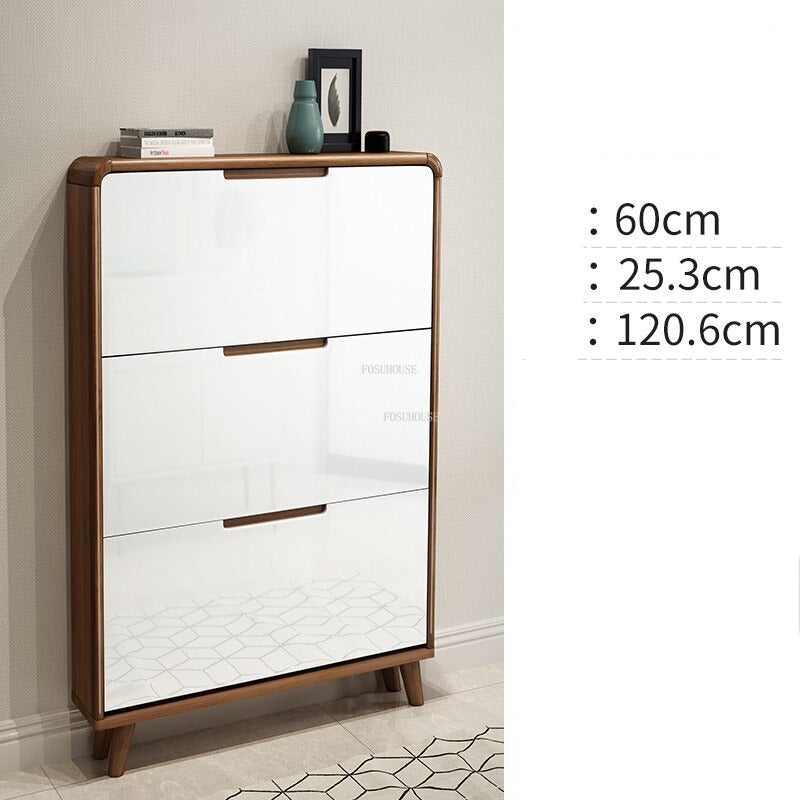 Shoe Cabinets Ultra Thin Wooden Furniture Large Capacity Tipping Shoe Rack Modern Storage Schuhschränke