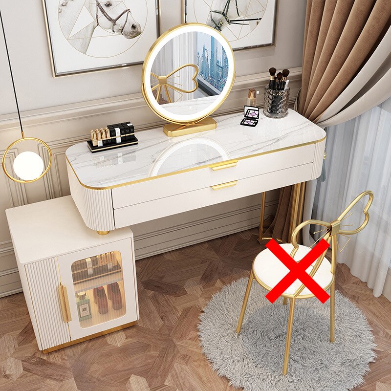 Dressing Table Set Light Luxury Dressing Table Slate Schminktisch-Set Storage Cabinets