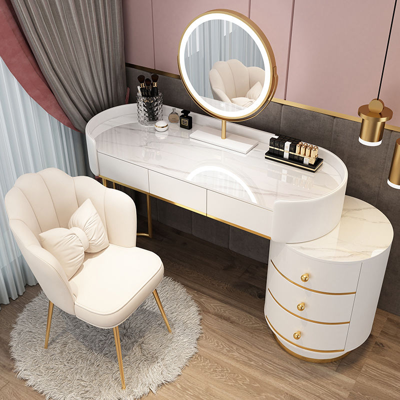 Bedroom Vanities Modern Minimalist Leather Schminktisch Set Bedroom Furniture Dressing Table Set