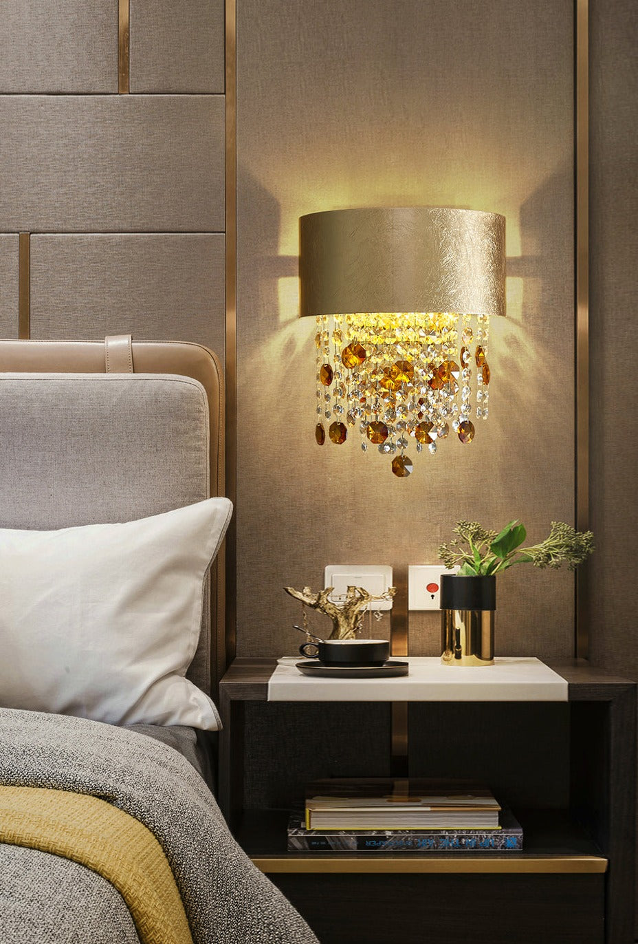 Wall Lamps Modern Gold Crystal Sconce Wall Lights