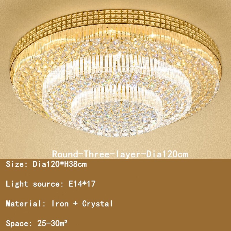 Light Luxury LED Cake Ceiling Light Round Rectangular Multilayer  Ceiling Lights