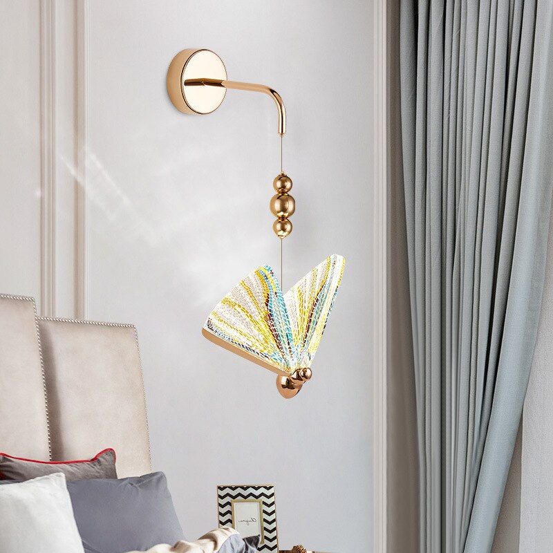 Wall Lamps Nordic LED Bedside Sconce Butterfly Indoor Wall Lights