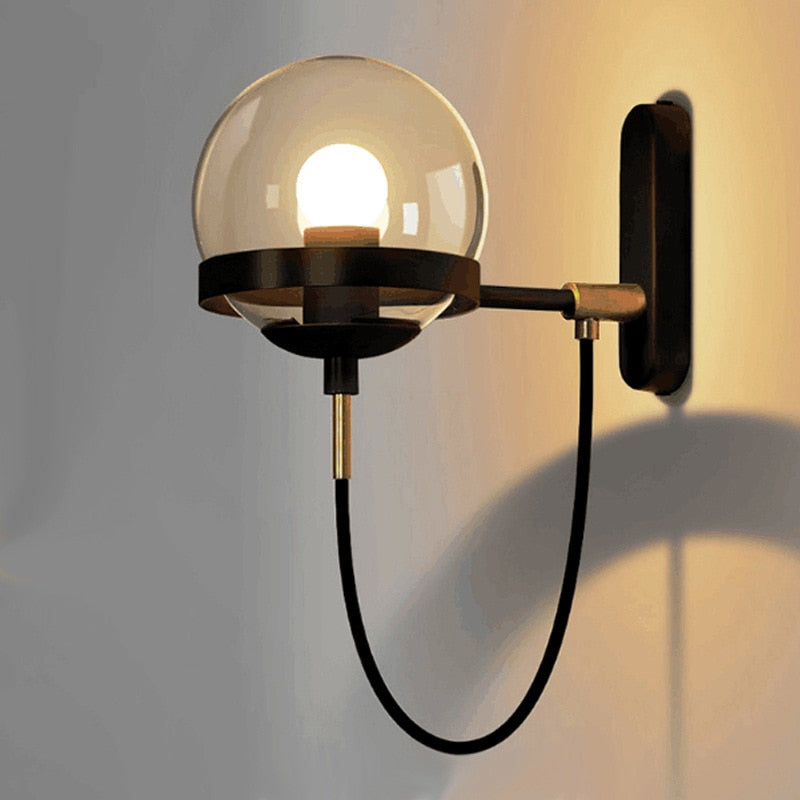 Wall Lamps Modern Glass Ball Sconce Bronze Golden Wall Lights