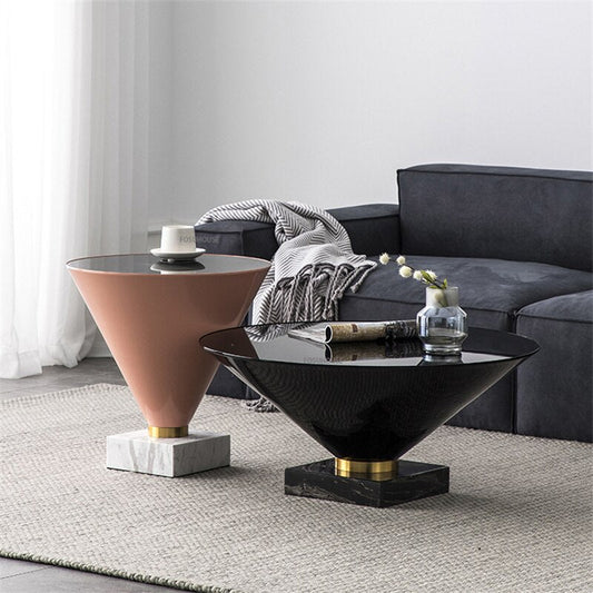 Coffee Table Set Nordic Light Luxury Metal Couchtisch-Se Furniture Minimalist Round Glass Side Tables