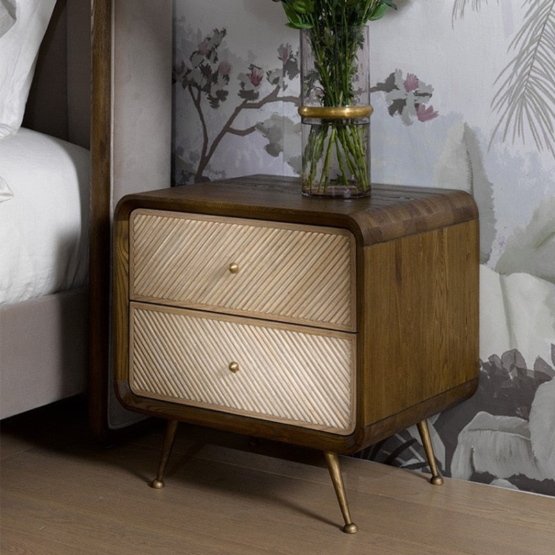 Bedside Cabinet Bedroom Bedside Nachttisch Solid Wood Retro Luxury Bedrooms Nightstands 