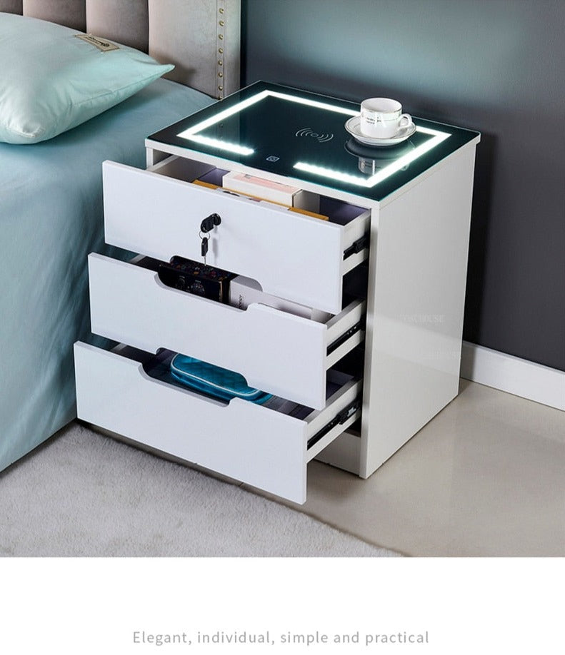 Luxury Smart Bedside Cabinet Bedroom Nightstands Bedside Nachttisch