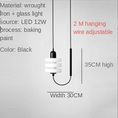 Pendant Light Nordic Led Glass Single Head Modern Hanging Pendant Lights