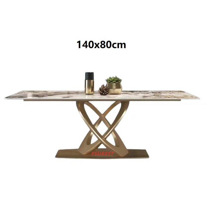 Dining Tables Sets New Rock Plate Slate Contemporary Gold  Luxury Esstisch Set