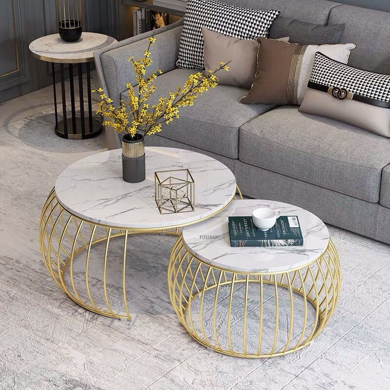 Coffee Table Luxury Creative Marble Tisch Minimalist Design Round Couchtisch Retro Ins Side Tables