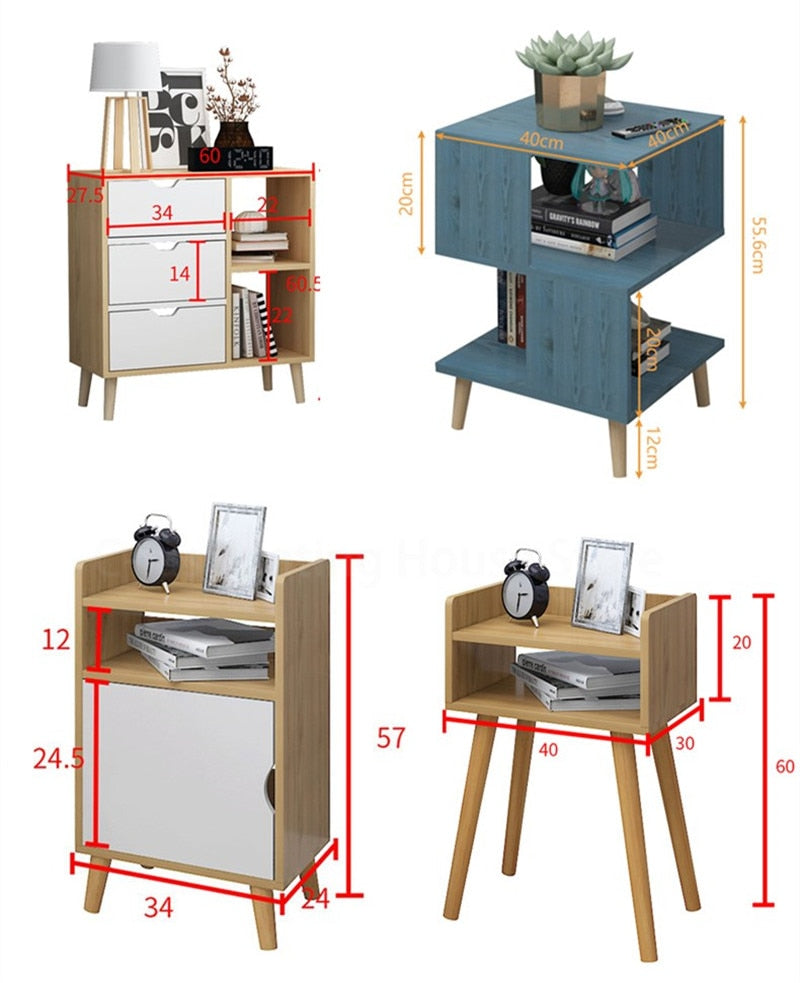 Bedside Cabinet Dormitory Storage Nightstands Bedroom Bedside Nachttisch