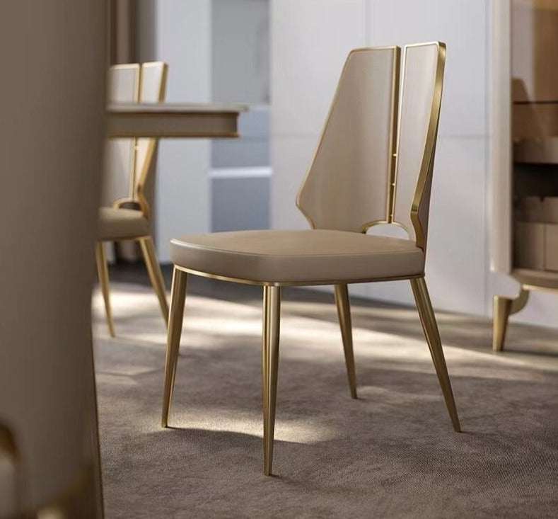 Dining Chairs Sets Luxury Gold Stühle Frame Faux Leather Round Esszimmerstühle Set