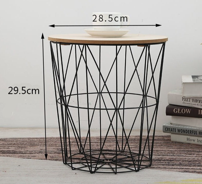 Coffee Table Retro Small Tisch Simple Home Multifunctional Couchtisch Storage Basket Tables