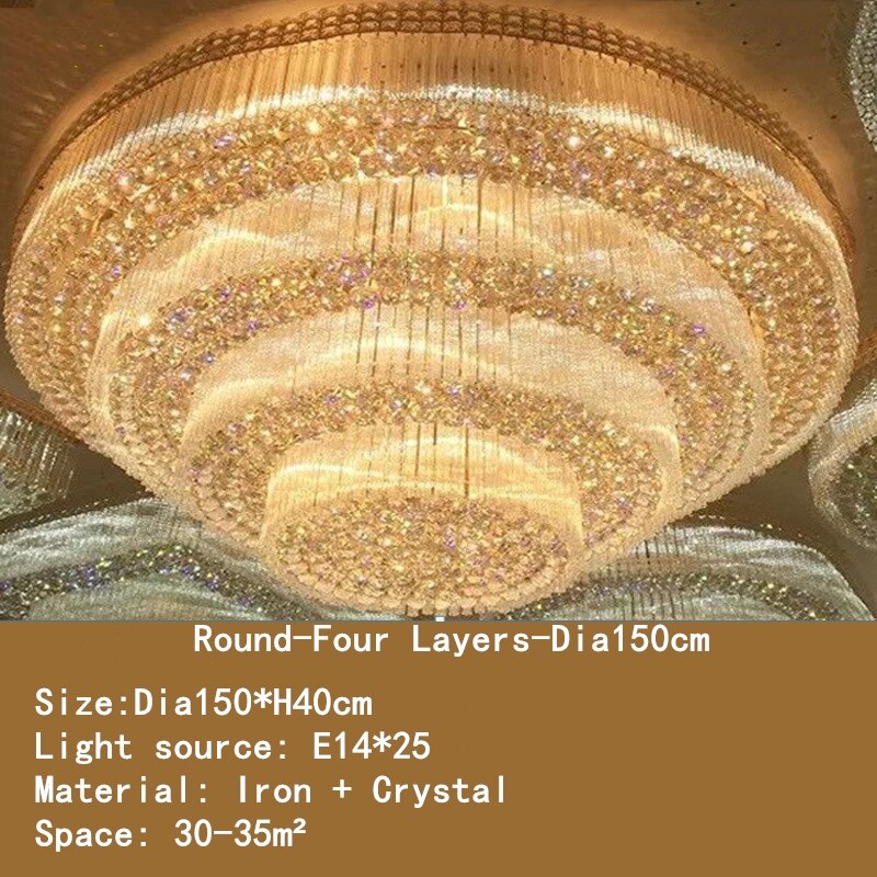 Light Luxury LED Cake Ceiling Light Round Rectangular Multilayer  Ceiling Lights