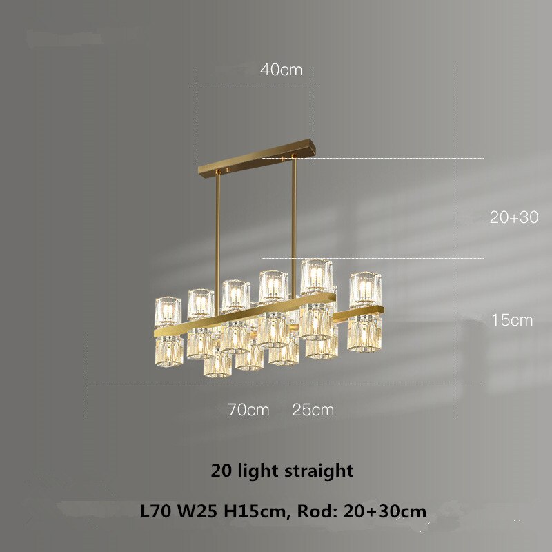 Pendant Light American G4 Led Chandelier Lustre K9 Crystal Gold Round Metal Led Pendant Lights