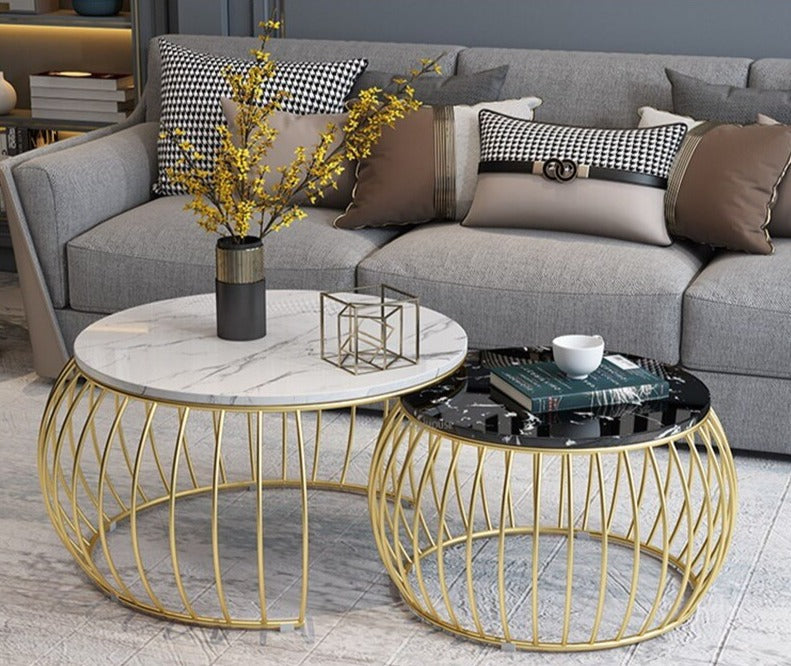 Coffee Table Luxury Creative Marble Tisch Minimalist Design Round Couchtisch Retro Ins Side Tables