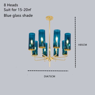 Pendant Light Nordic Light Postmodern Creative Golden Blue Glass Lampshade Chandelier Pendant Lights