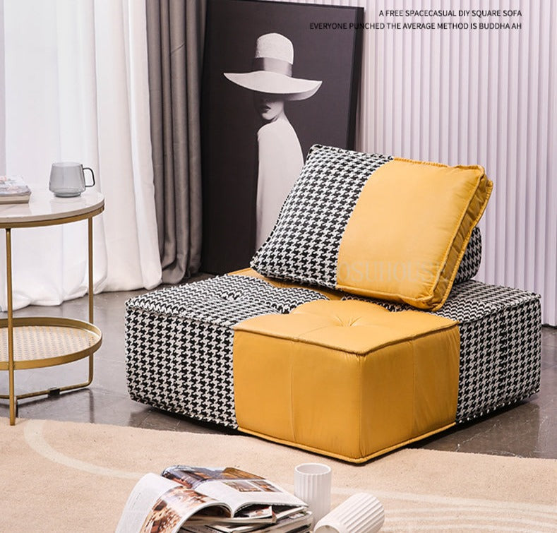 Sofa Chair Modern Leisure Tatami Houndstooth Lazy Chair & Sofa Cushions Furniture Lounge MC