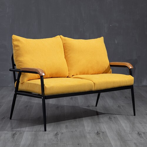 Sofa Nordic Fabric Small Apartment Iron Sofa Chair Furniture Armchair Couch Sofas