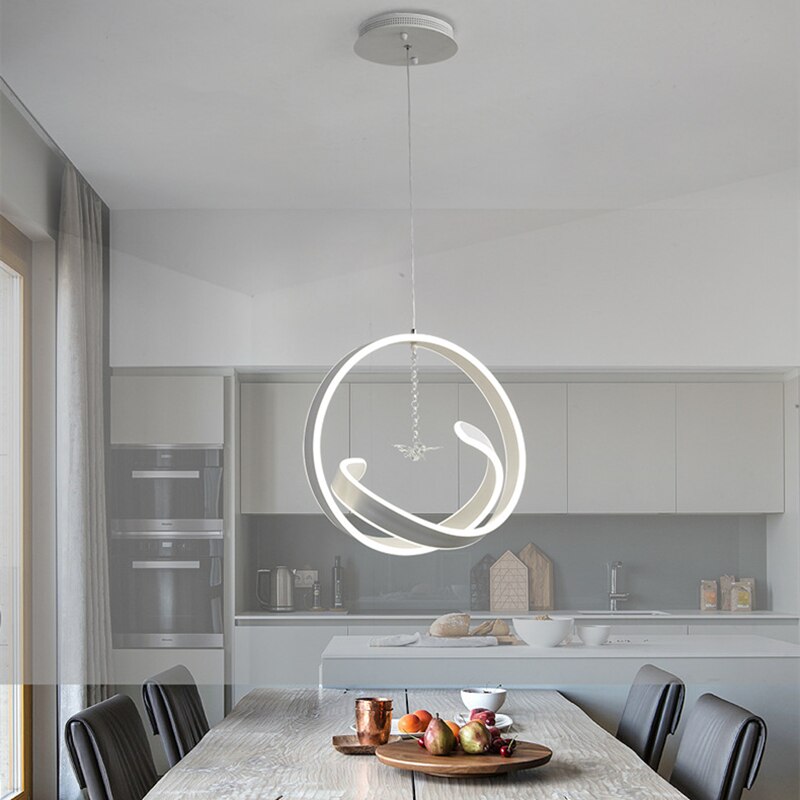 Pendant Light LED White Hanging Fixture Bird Modern Round Pendant Lights