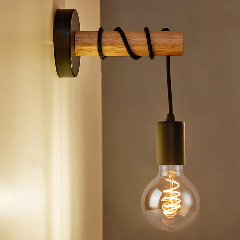 Wall Lamps Modern Minimalist Indoor Wood E27 Wall Lights