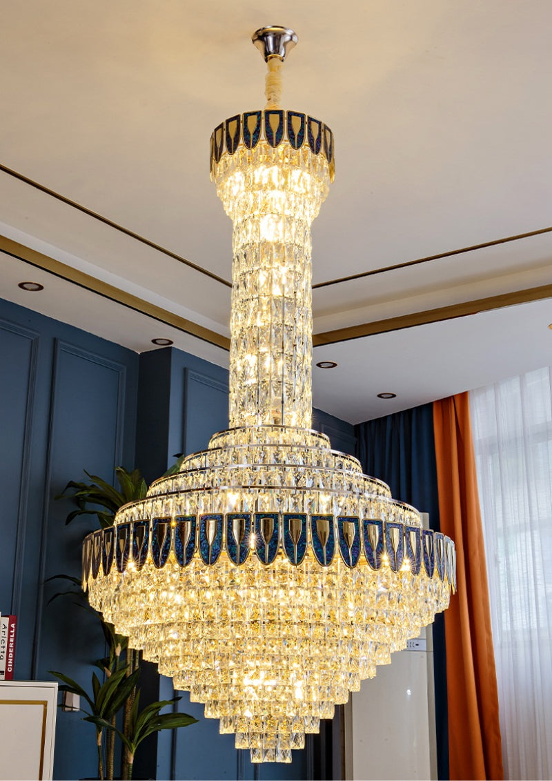 Chandelier Shell Crystal Living Room Hollow Hall Long Decorative Lighting Chandeliers