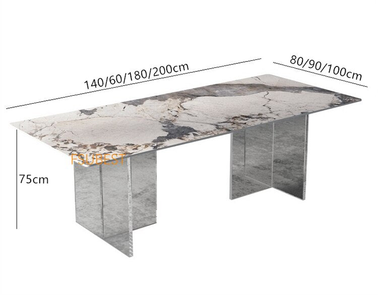 Dining Table Sets Rock Slab Esstisch Set Acrylic Floating Ghost Dinner Tables Sets