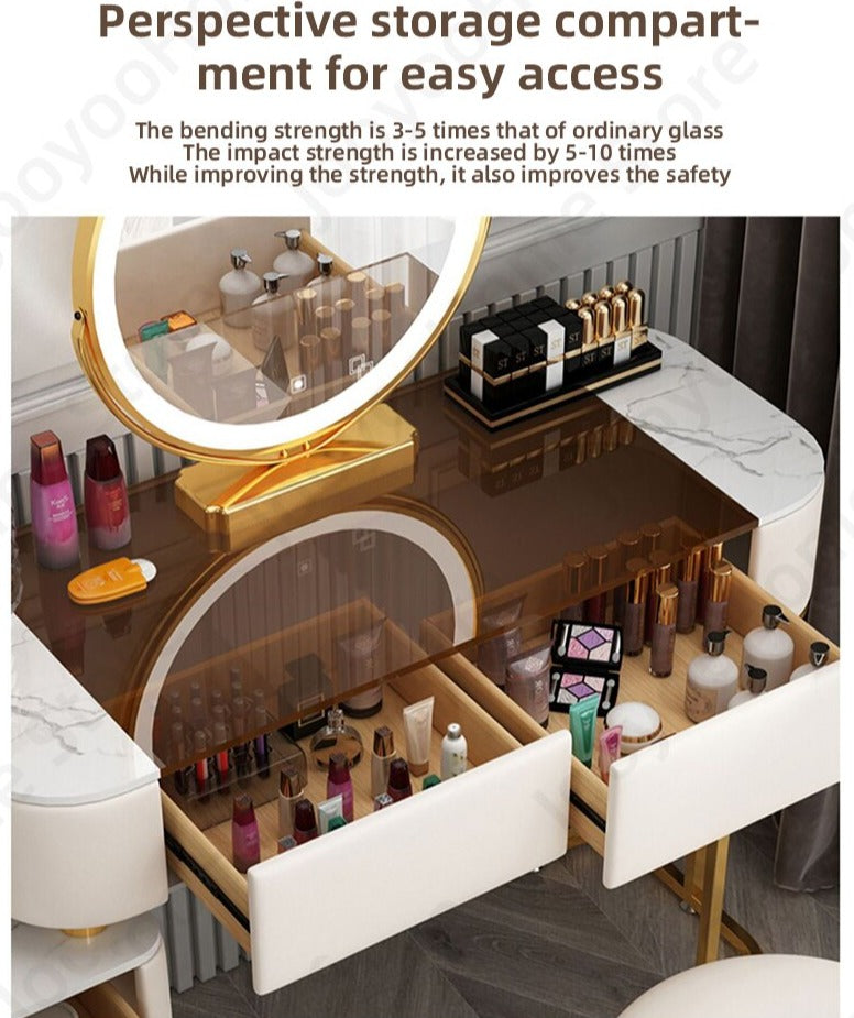 Bedroom Vanities Luxury Modern Schminktisch Set Solid Wood Dressing Table Set