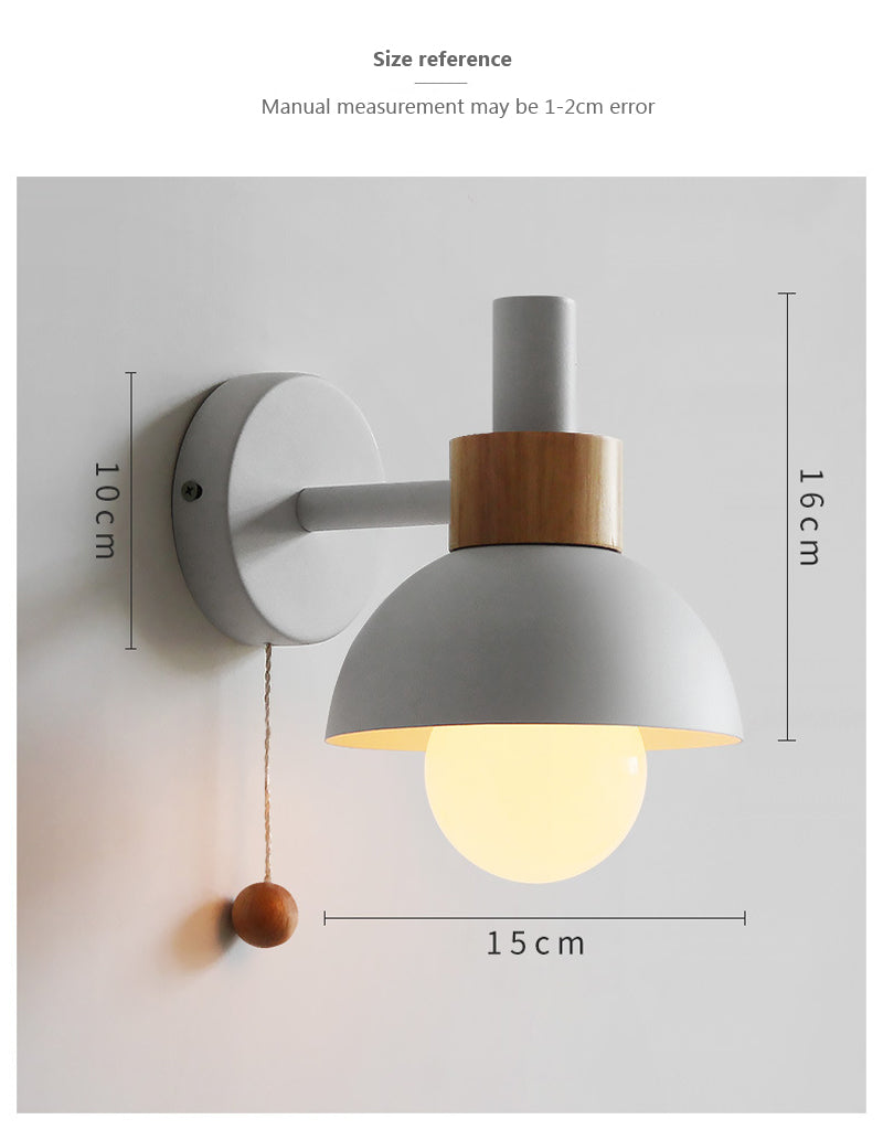 Wall Lamp Switch Modern Wood Sconce Lights Nordic LED Lamps