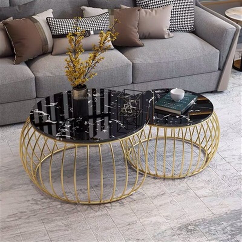 Coffee Table Luxury Creative Marble Tisch Minimalist Design Round Couchtisch Retro Ins Side Tables