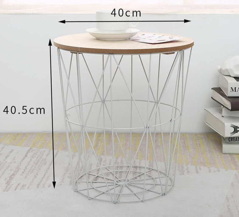 Coffee Table Retro Small Tisch Simple Home Multifunctional Couchtisch Storage Basket Tables