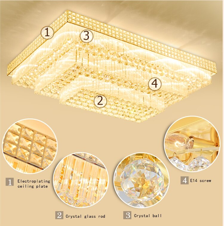 Light Luxury LED Cake Ceiling Light Round Rectangular Multilayer  Ceiling Lights