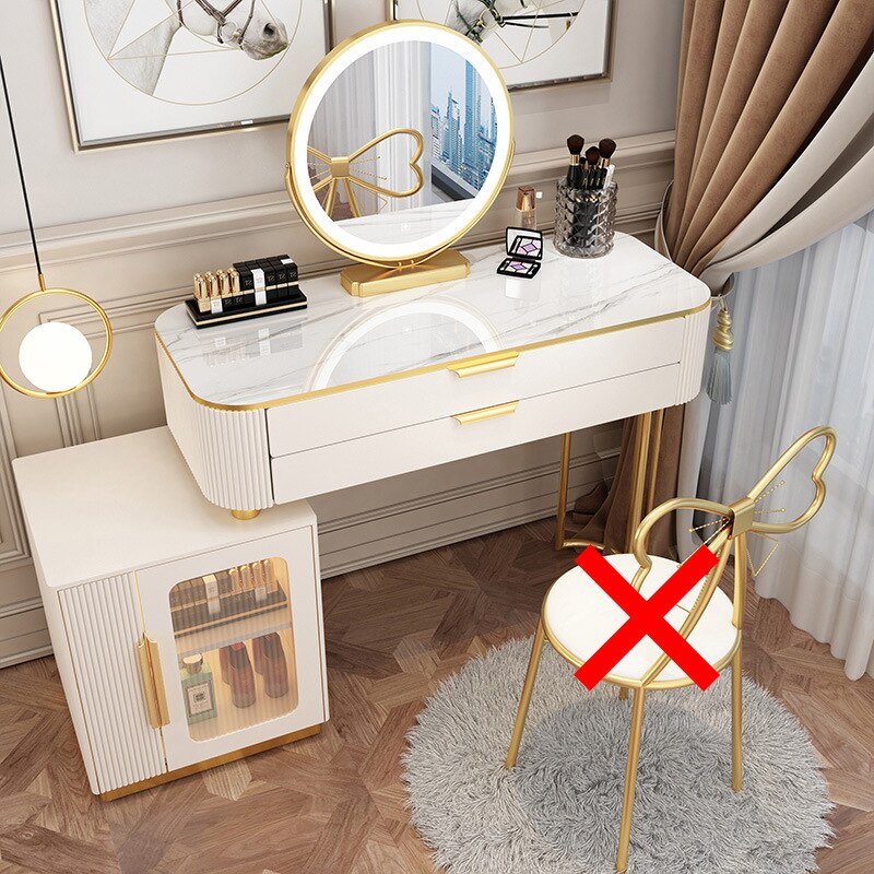 Dressing Table Set Light Luxury Dressing Table Slate Schminktisch-Set Storage Cabinets