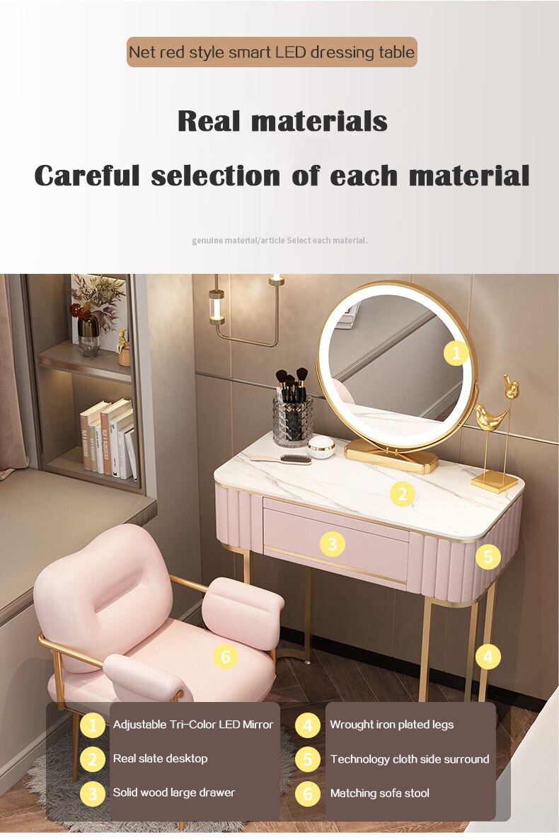 Bedroom Vanities Nordic Small Schminktisch Set Solid Wood Dressing Table Set