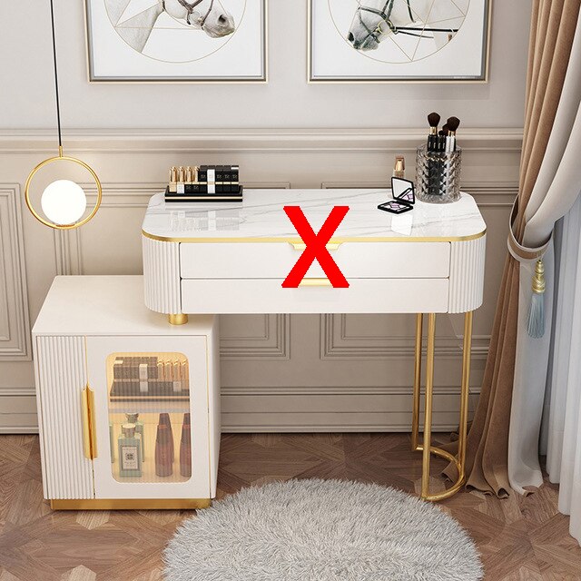 Dressing Table Set Light Luxury Dressing Table Slate Schminktisch-Set Storage Cabinets