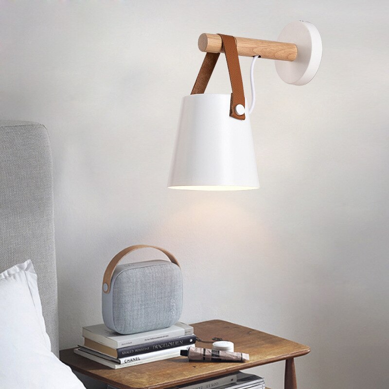 Wall Lamps Wood Iron Led Sconce Bedside Lighting