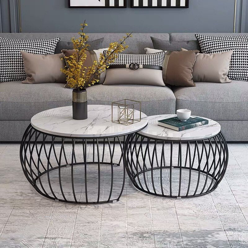 Coffee Table Luxury Creative Marble Tisch Minimalist Design Round Couchtisch Retro Ins Side Tables