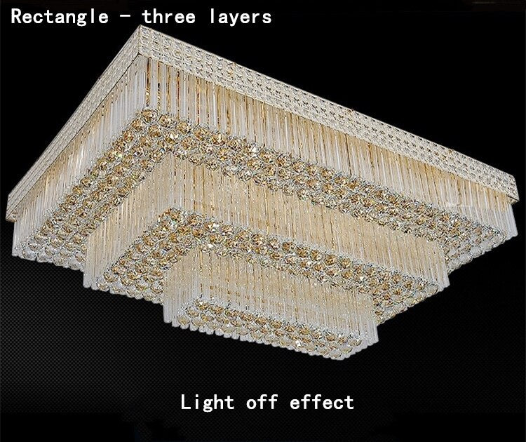 Light Luxury LED Cake Ceiling Light Round Rectangular Multilayer  Ceiling Lights