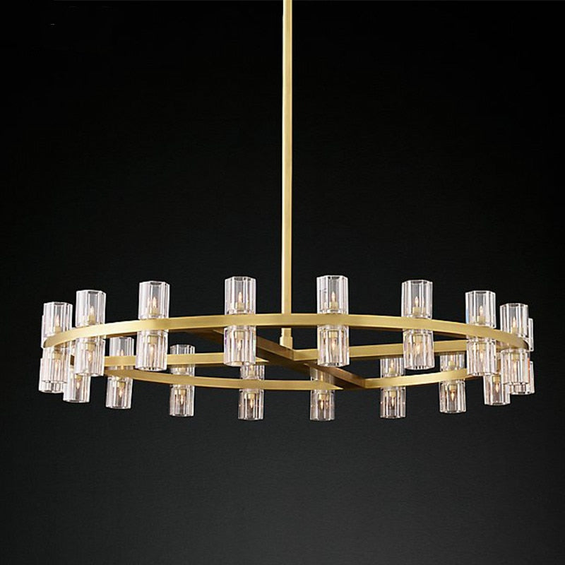 Pendant Light American G4 Led Chandelier Lustre K9 Crystal Gold Round Metal Led Pendant Lights