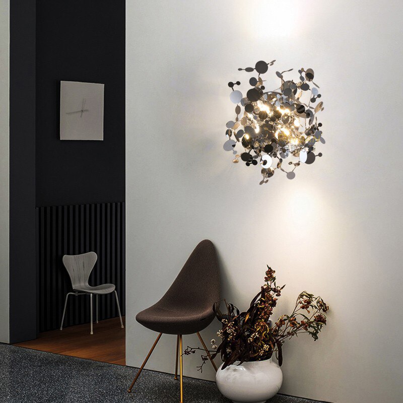 Wall Lamps Modern LED Stainless Steel Leaves Indoor  Wall Lights