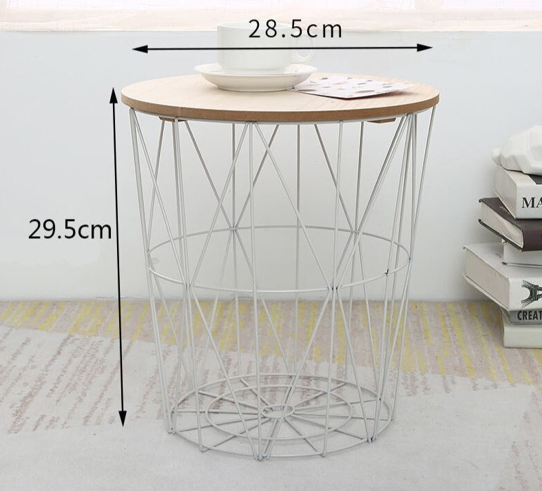 Coffee Table Retro Small Tisch Simple Home Multifunctional Couchtisch Storage Basket Tables