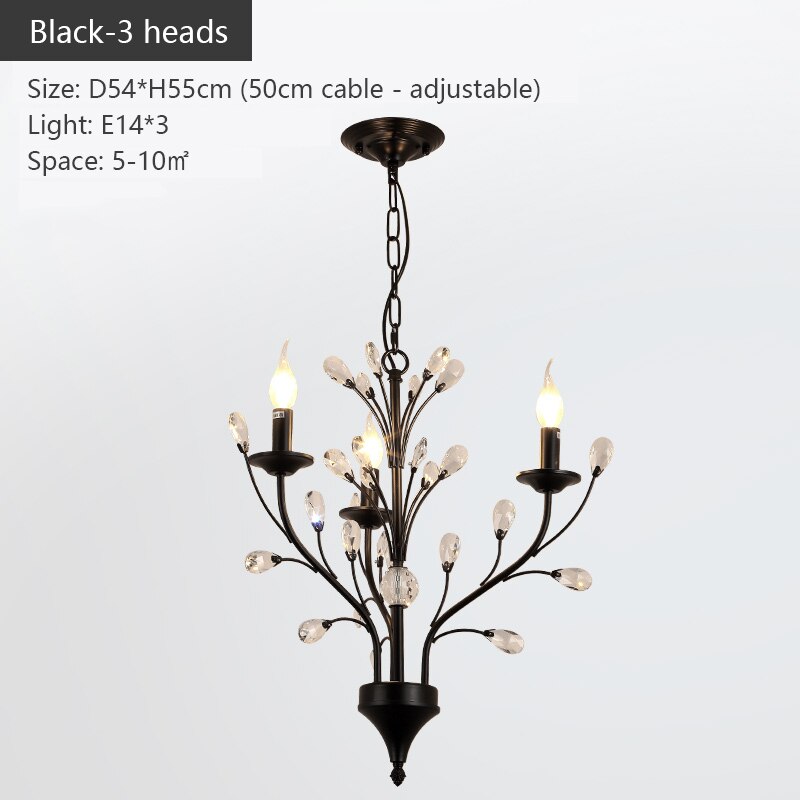 Chandelier Rustic Iron Crystal Pendant Lamp Chandeliers