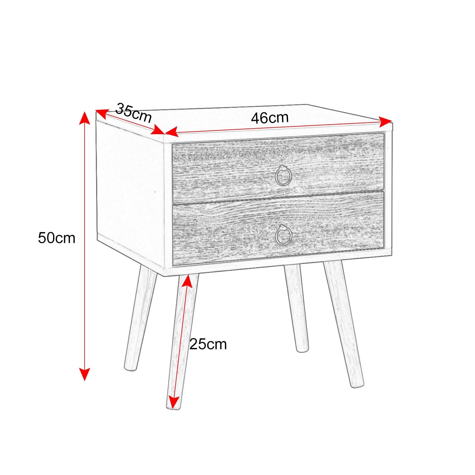 Bedside Cabinet 2 Drawers Nightstands Bedroom Bedside Nachttisch