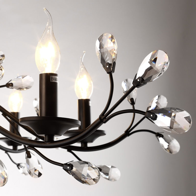 Chandelier Rustic Iron Crystal Pendant Lamp Chandeliers