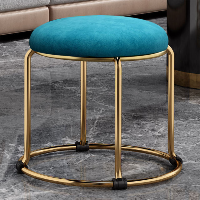 Round Chair Padded Stool Furniture Gold Silver Ottoman Stools Chairs