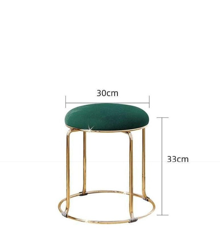 Round Chair Padded Stool Furniture Gold Silver Ottoman Stools Chairs