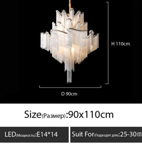 Chandelier LED Post-Modern Tassel//Duplex Building Loft Italian Superior Light 