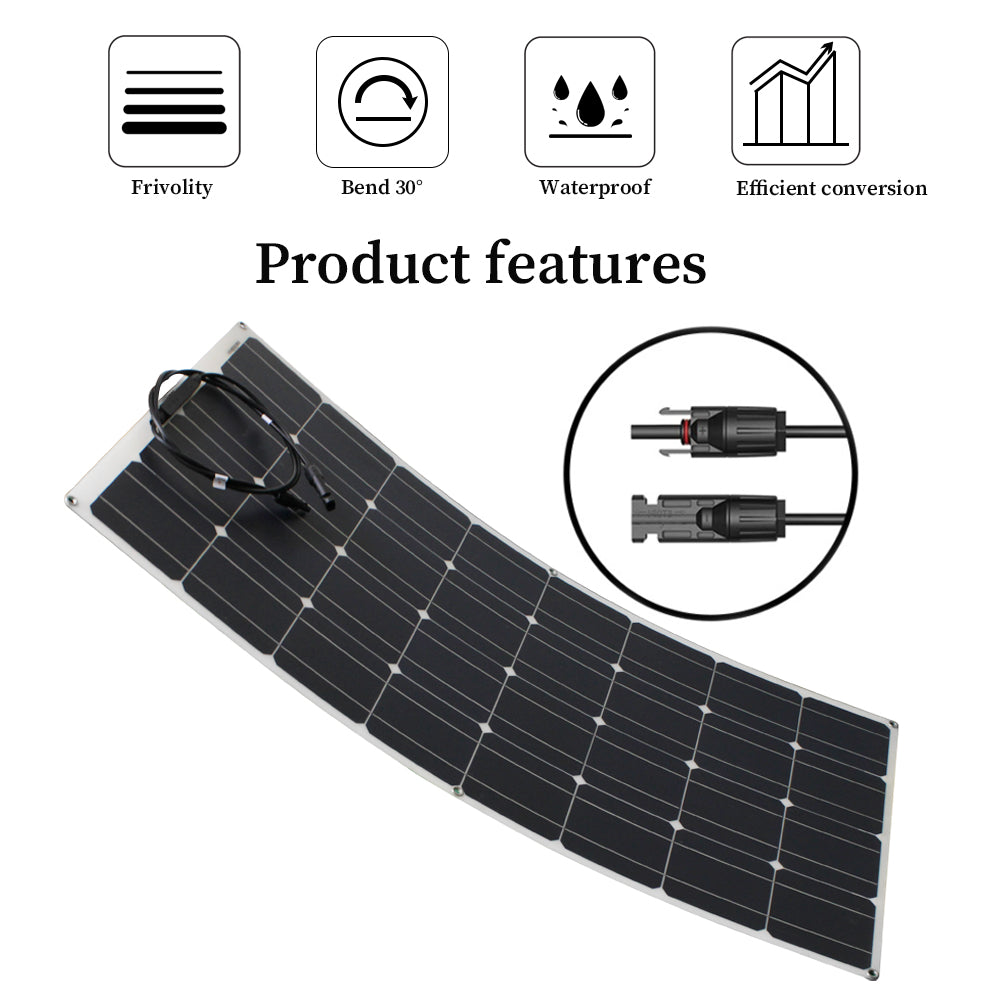 Solar Panel 400W Waterproof Flexible Battery Charger for Caravan RV Home 12V Solar Panel Camping 100W 200W 300W Sonnenkollektor