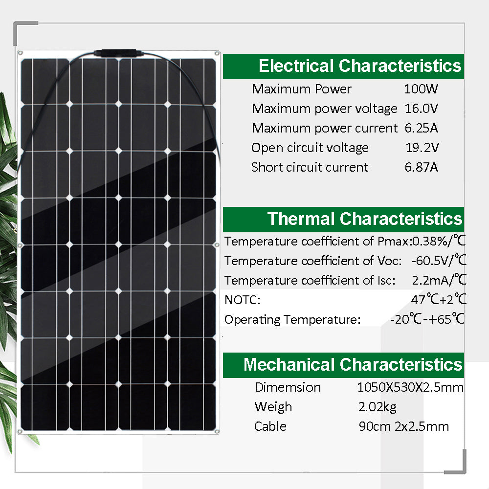 Solar Panel 400W Waterproof Flexible Battery Charger for Caravan RV Home 12V Solar Panel Camping 100W 200W 300W Sonnenkollektor