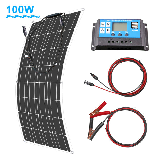 Solar Panel 400W Waterproof Flexible Battery Charger for Caravan RV Home 12V Solar Panel Camping 100W 200W 300W Sonnenkollektor